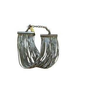 Perch Jewelry Multi Strand Bracelet Adjustable Silver Tone